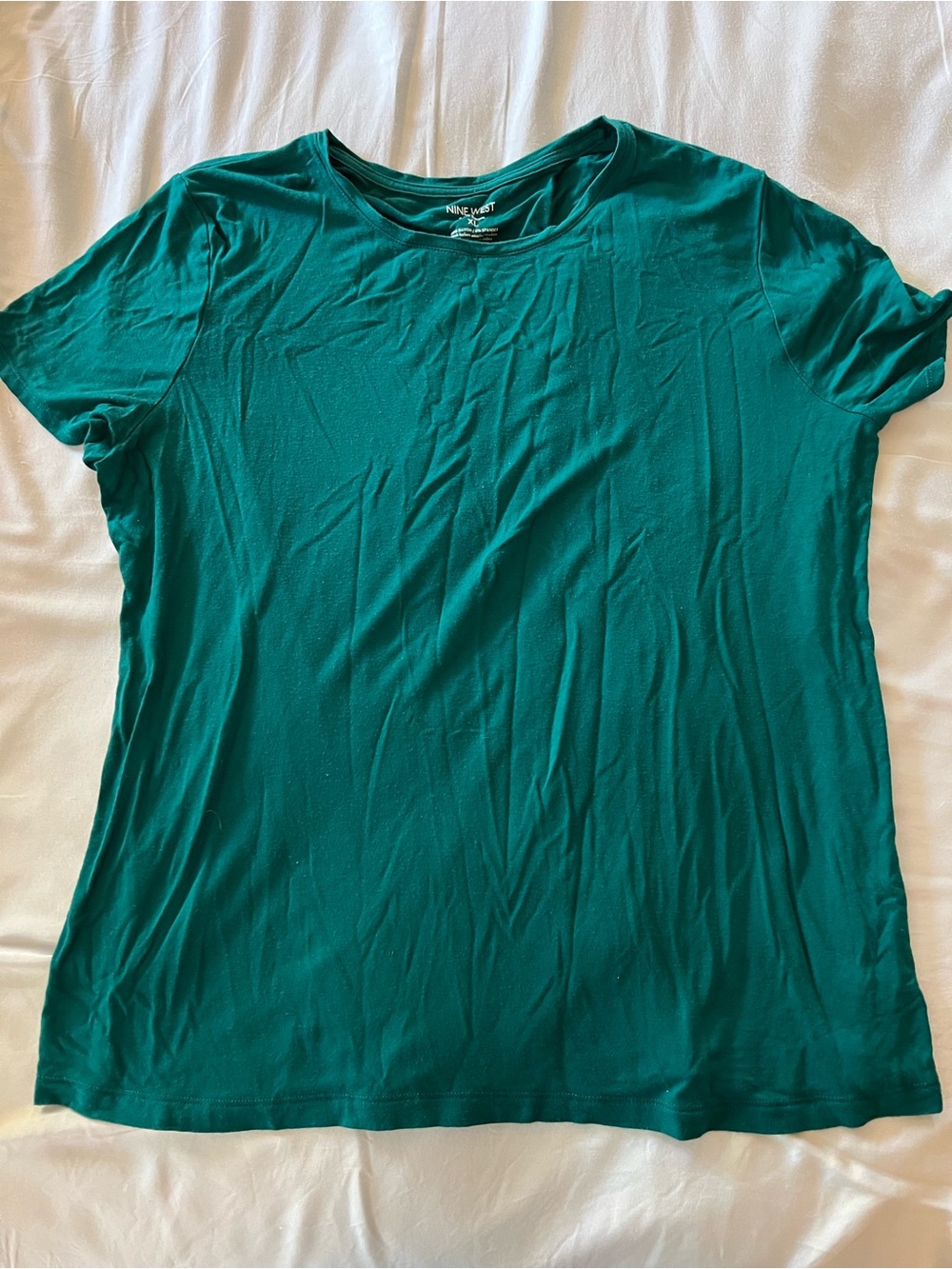 Nine West forest green Short Sleeve Scoop Neck Tee - Picture 8 of 8